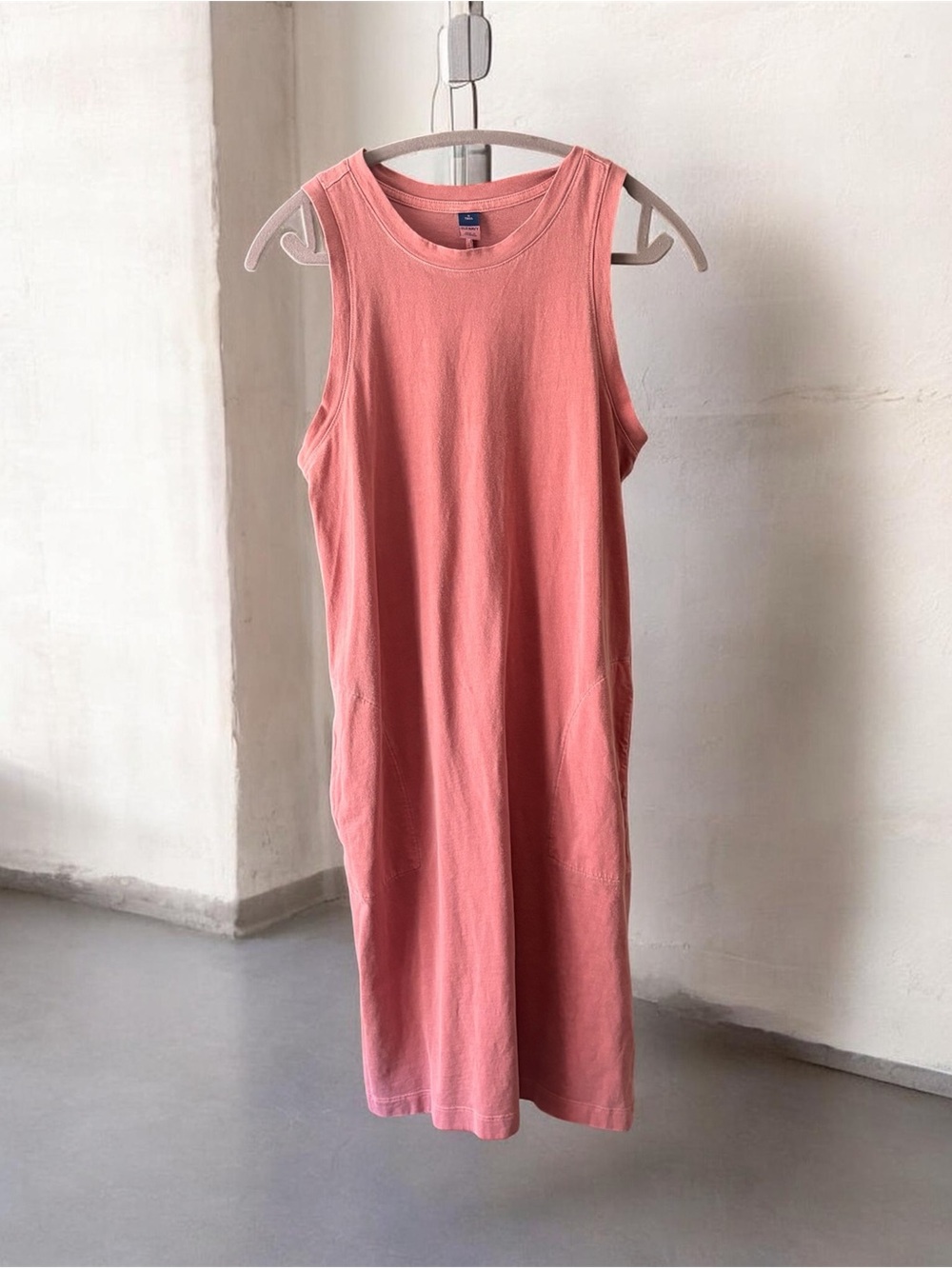 Old Navy Coral Pink Sleeveless Midi Tank Dress